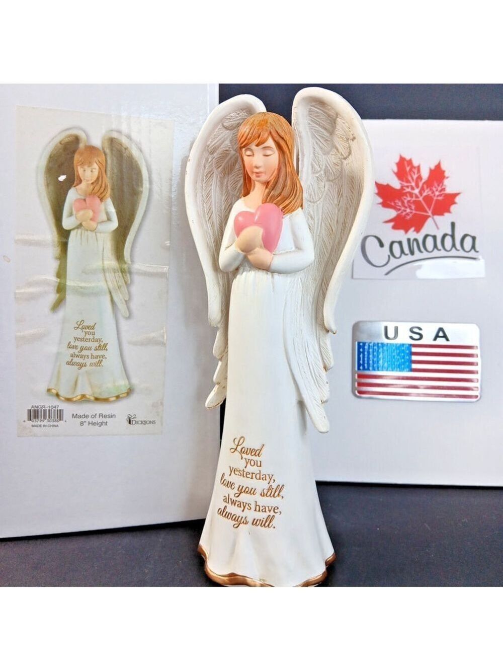 Dicksons Angel Heart Love You Always ANGR-1047 Angel Holding Heart Figurine BOX